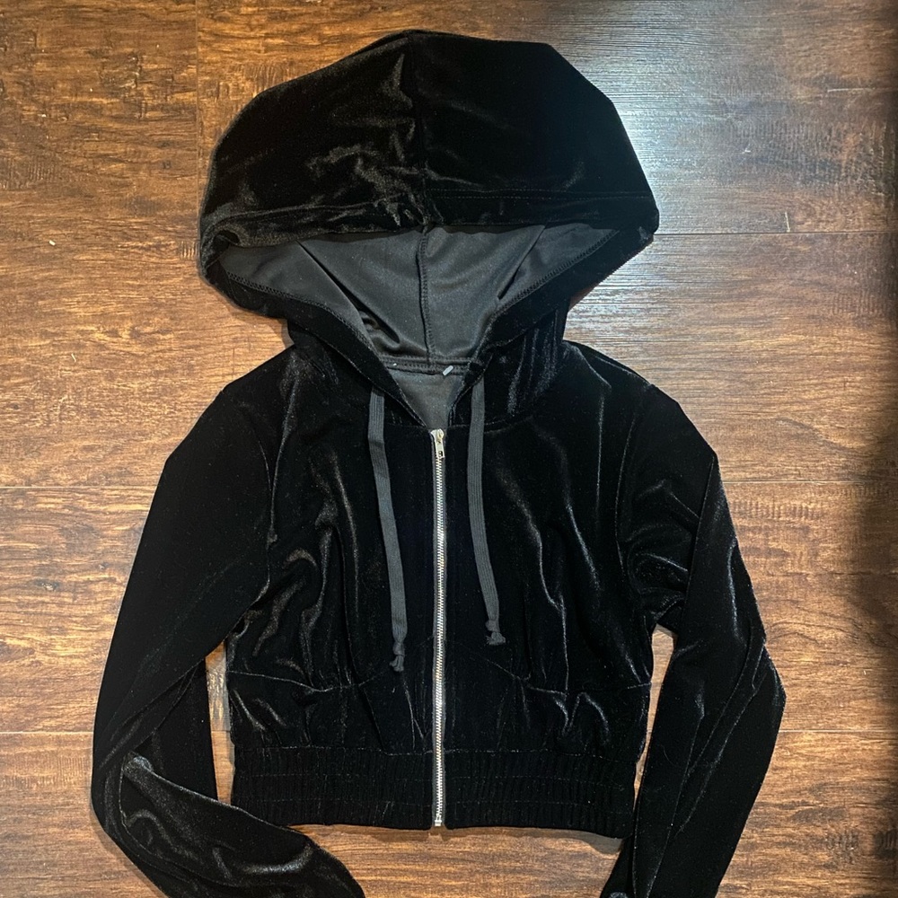 Velour track zip up jacket